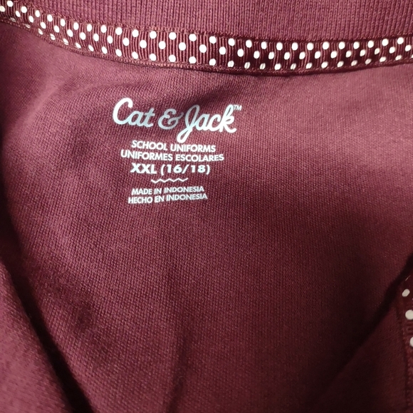 Nwt cat & Jack burgundy uniform polo - Picture 4 of 4